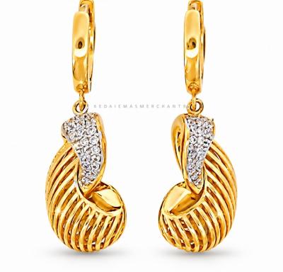 Merchant9 Subang Ring Dangle Siput Permata DIA:0.8CM