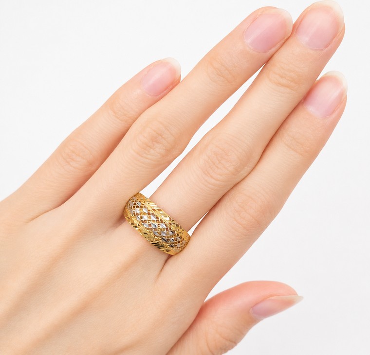 Merchant9 Cincin Emas Lintah Kerawang 2C L:0.9CM