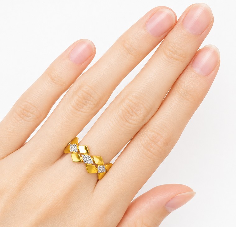 Merchant9 Cincin Emas Rhombus 2C L:0.8CM