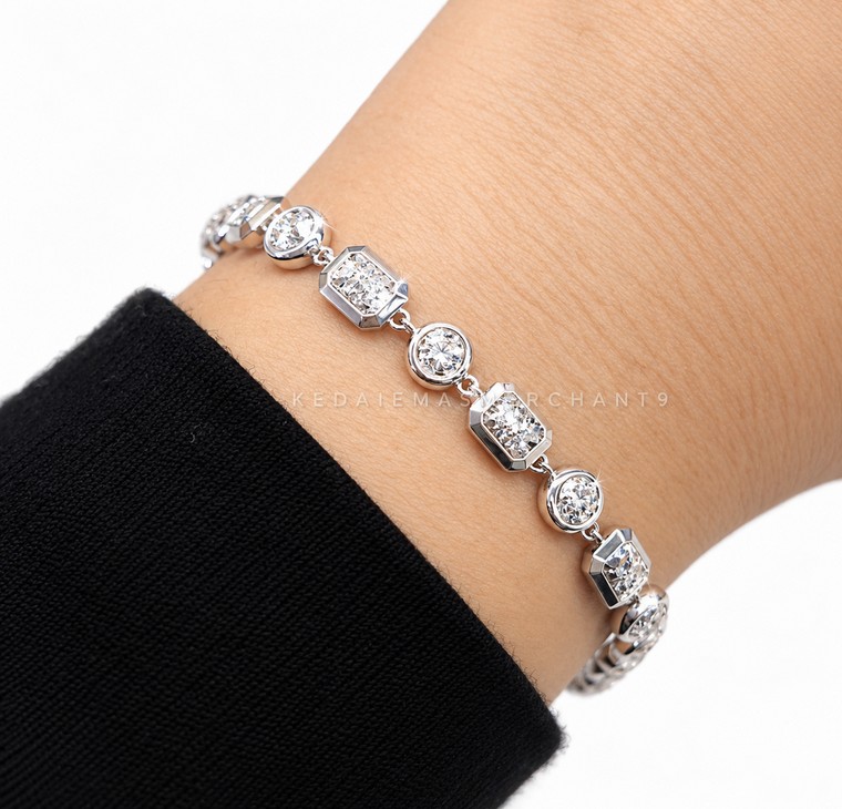 Merchant9 Rantai Tangan NOVA Ice Cut Circle Octelle Chrome L:0.6CM