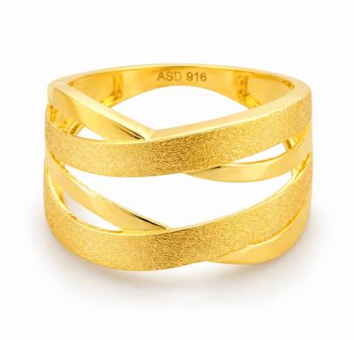 Merchant9 Cincin Emas Silang Polish Matte L:1.3CM