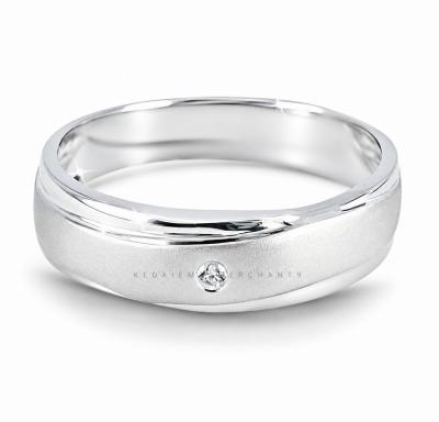 Merchant9 Cincin Perak Batu Putih Matte Polish JG054WS