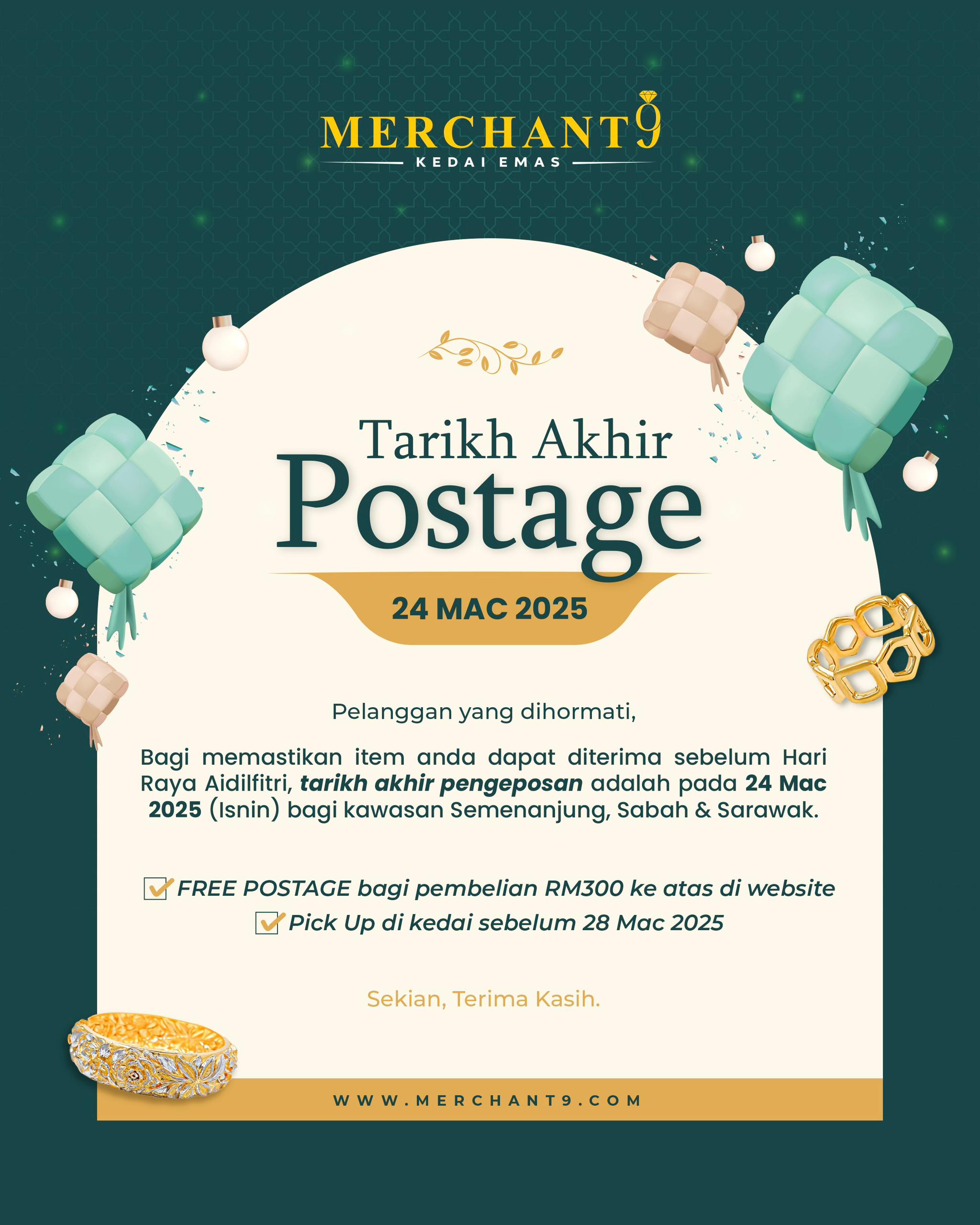 Announcement Last Postage Merchant9 Raya 2025