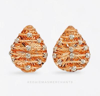 Merchant9 Subang Paku Zahra Caterpillar TearDrop RoseGold 2C
