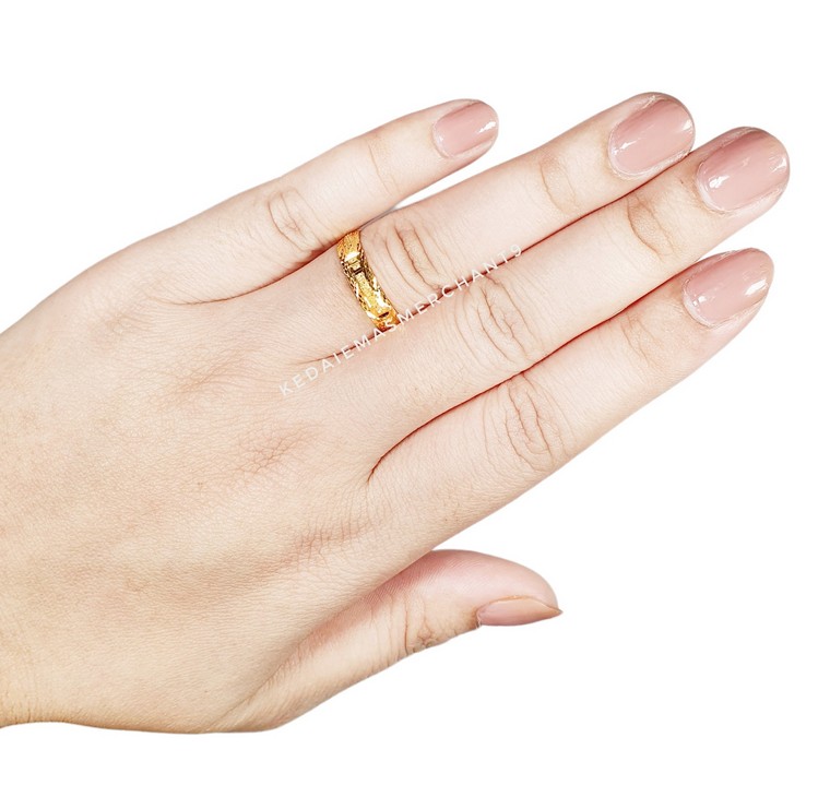Merchant9 Cincin Emas Belah Rotan Buluh Mozaic Pasir