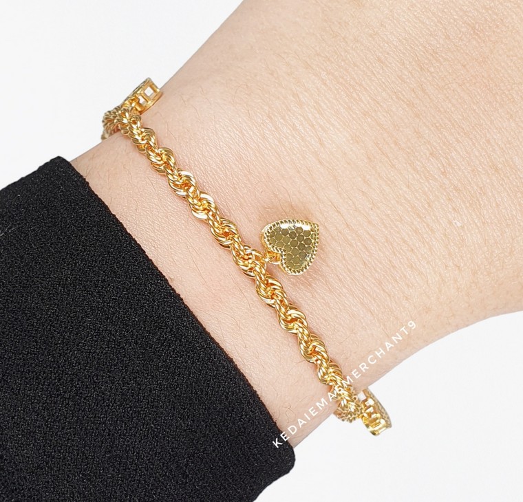 Merchant9 Rantai Tangan Pintal Gantung Honey Love L:0.3CM