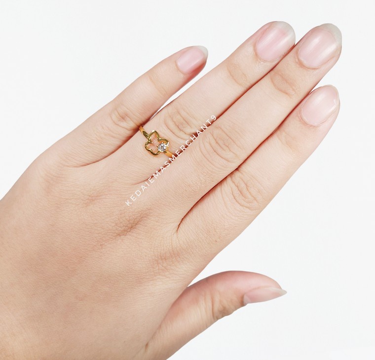 Merchant9 Cincin Emas Butterfly Permata Minimalist