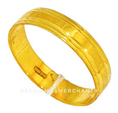 Merchant9 Cincin Emas Belah Rotan Line Polish