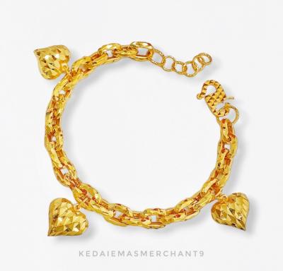 Merchant9 Rantai Tangan Sauh Dimensi Gantung Love L:0.6CM