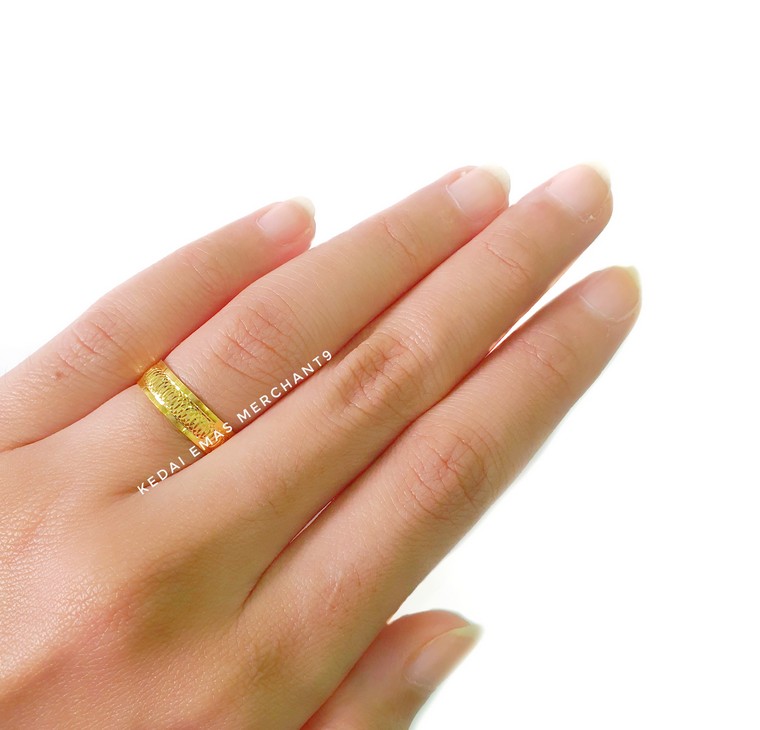 Merchant9 Cincin Emas Belah Rotan Snake Skin Padu L: