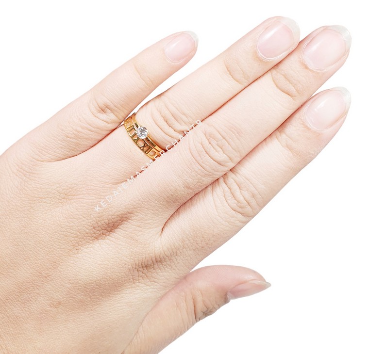 Merchant9 Cincin Emas Roman Polish Permata