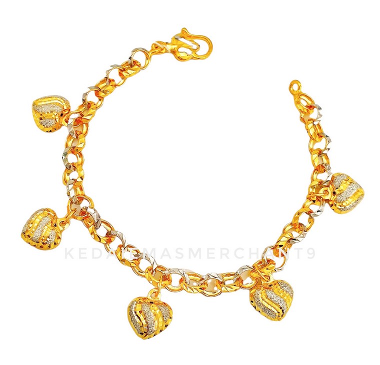 Merchant9 Rantai Tangan Kendi Gantung Love Marble Chrome L:0.75CM