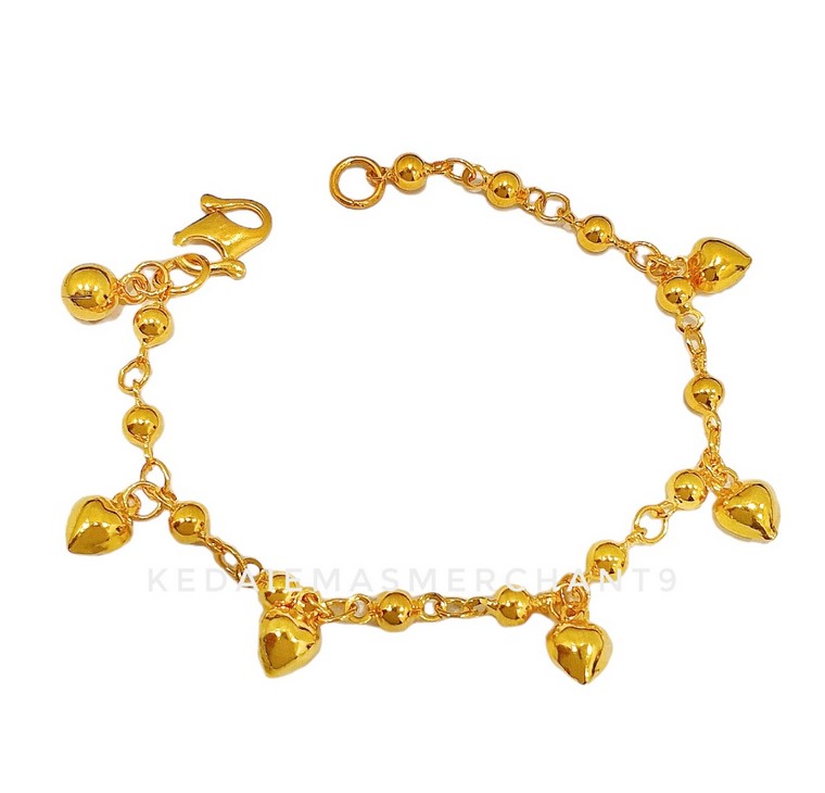 Merchant9 Rantai Tangan Pearl Gantung Love Polish L:0.3CM