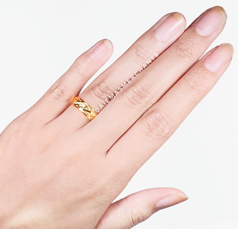 Merchant9 Cincin Emas Belas Rotan Interval Dots