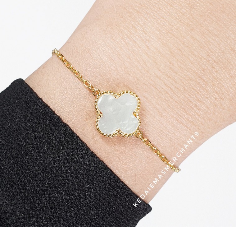 Merchant9 Rantai Tangan Sauh VC White Clover L:1.4CM