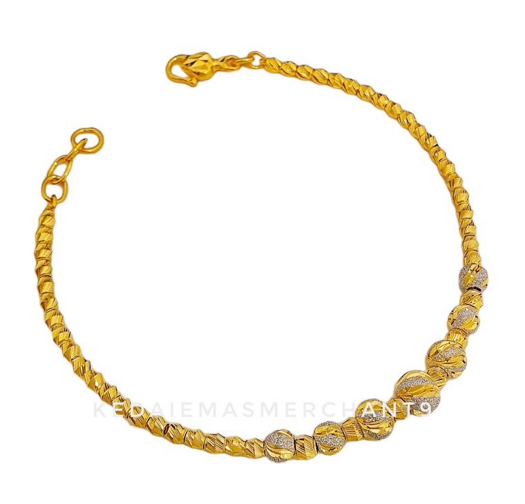Merchant9 Rantai Tangan Choker Bola Marble Chrome L:0.6CM