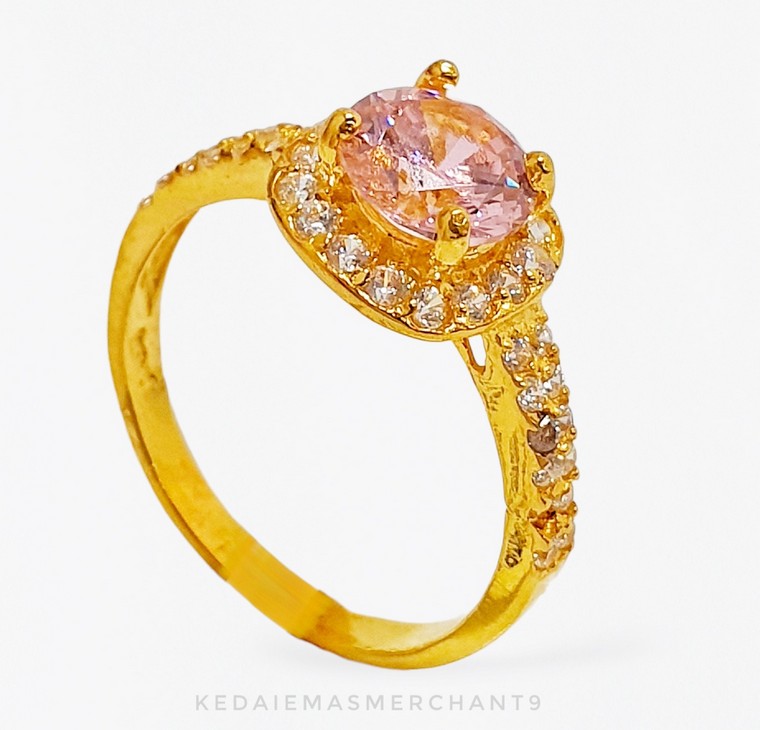 Merchant9 Cincin Emas Permata Pink 6759