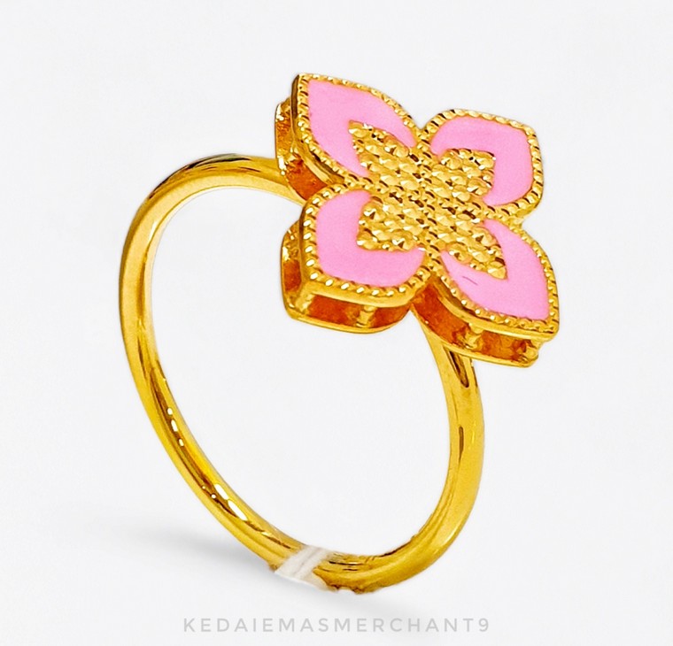 Merchant9 Cincin Emas Pink Fleur L:1.4CM