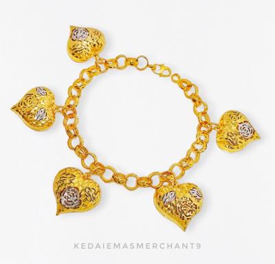 Merchant9 Rantai Tangan Kendi Gantung Love Batik Chrome L:0.55CM