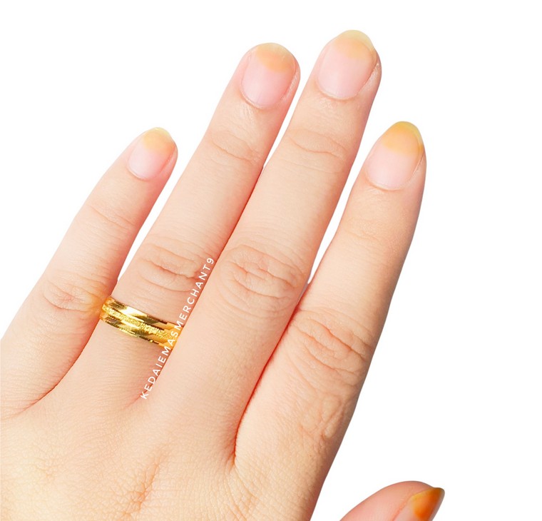 Merchant9 Cincin Emas Belah Rotan Line Pasir