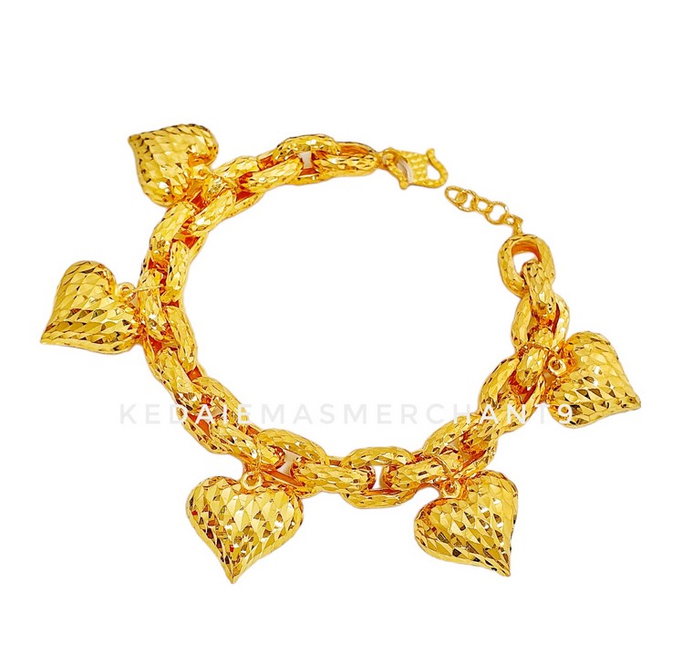 Merchant9 Rantai Tangan Sauh Dimensi Gantung Love L:0.7CM