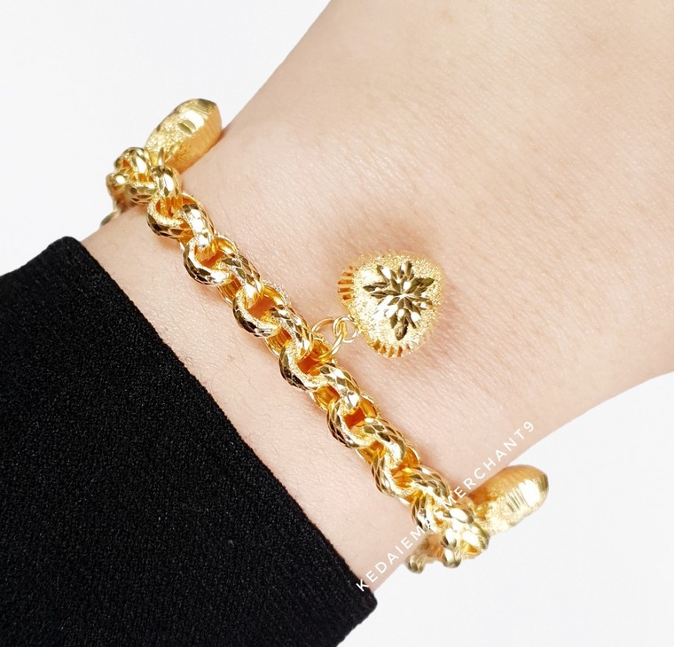 Merchant9 Rantai Tangan Kendi Dimensi Pasir Gantung Love L:0.6CM