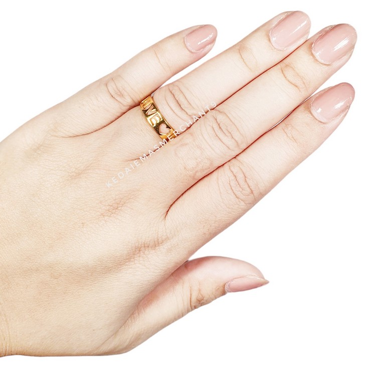 Merchant9 Cincin Emas Love Typo Polish FULL