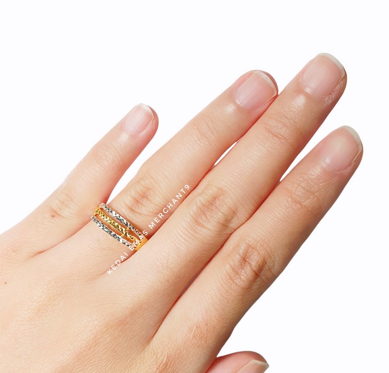 Merchant9 Cincin Emas Klcc 3 Layer Chrome