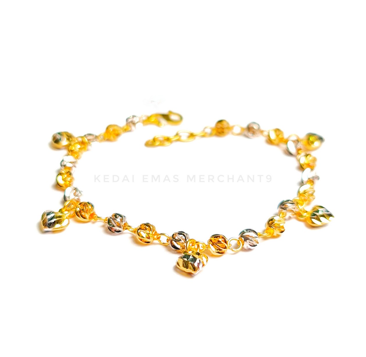 Merchant9 Rantai Tangan Candy Kerawang Gantung Love 2C L:0.4CM