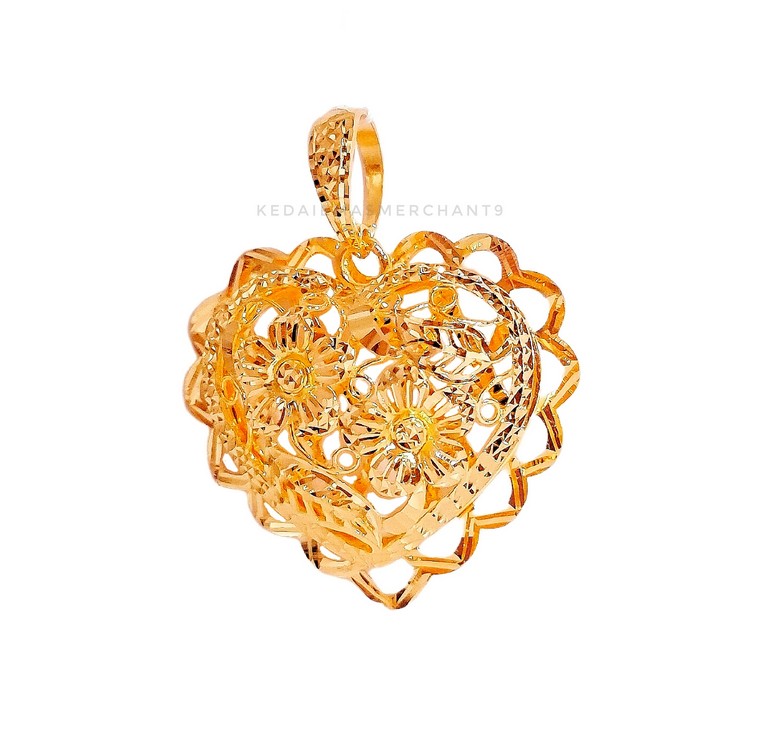 Merchant9 Loket Love Bunga Kerawang II L:3.9CM