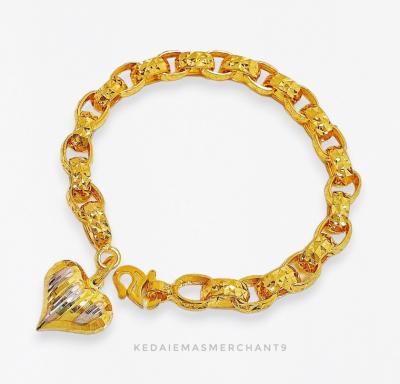 Merchant9 Rantai Tangan Sauh Oval Dimensi Love Gantung L:0.6CM