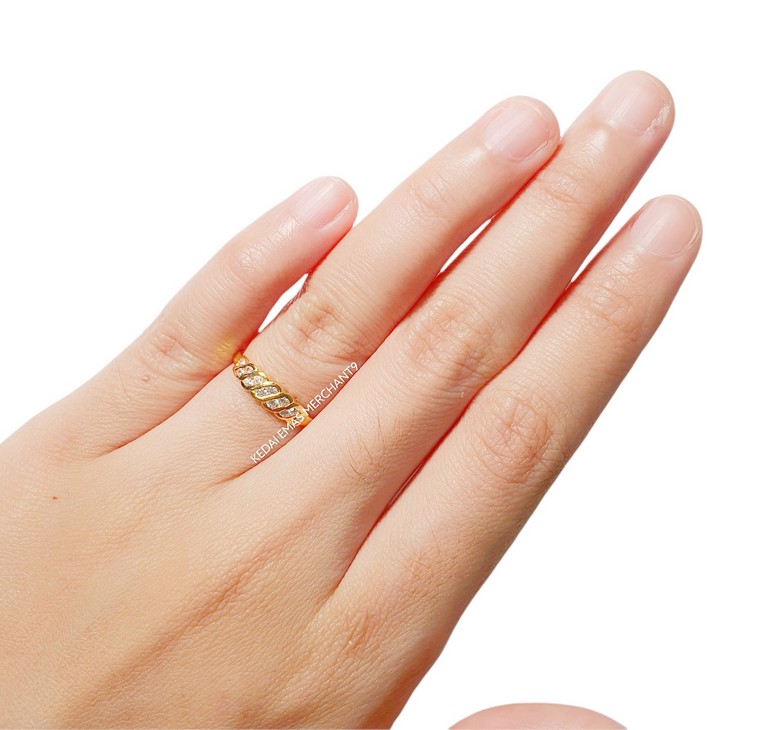 Merchant9 Cincin Emas Permata 916- M6452 minimalist