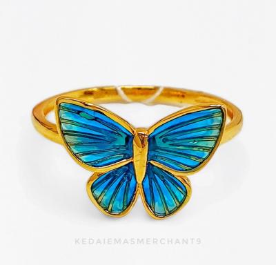 Merchant9 Cincin Emas Butterfly Biru