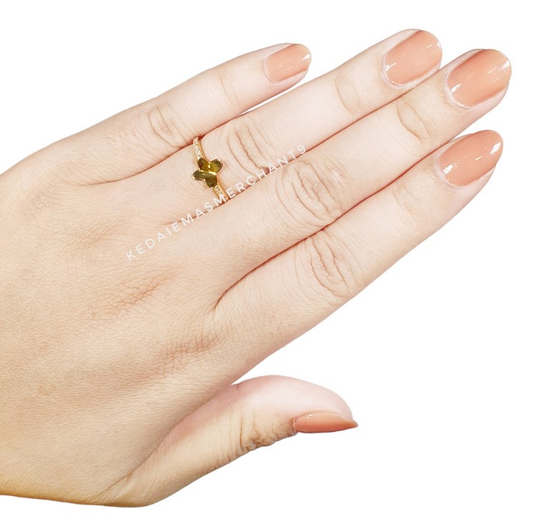 Merchant9 Cincin Emas Minimalist Butterfly Permata