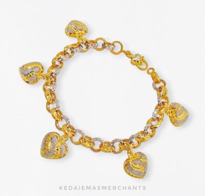 Merchant9 Rantai Tangan Kendi Gantung Love Marble Chrome L:0.7CM