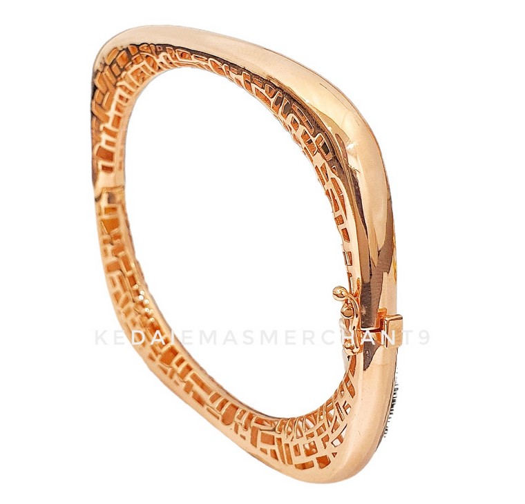 Merchant9 Gelang Modish Cube Polish Rose Gold L:0.45CM