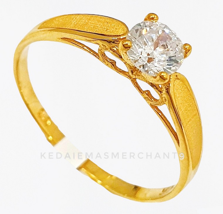 Merchant9 Cincin Emas Permata Cera 9020 solitaire