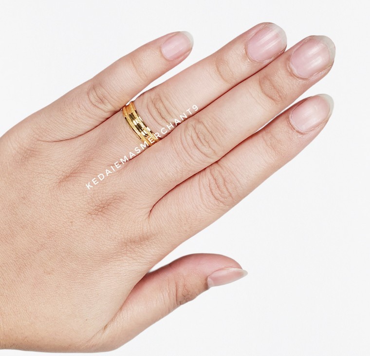Merchant9 Cincin Emas Belah Rotan Line Pasir L:0.45CM