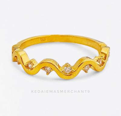 Merchant9 Cincin Emas Zahra Wave Permata