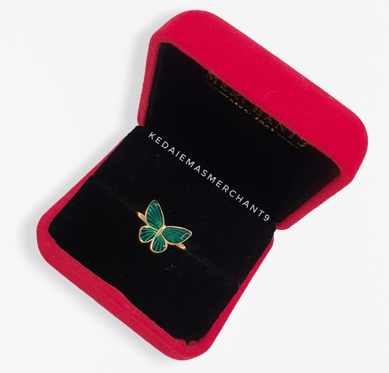 Merchant9 Cincin Emas Butterfly Hijau