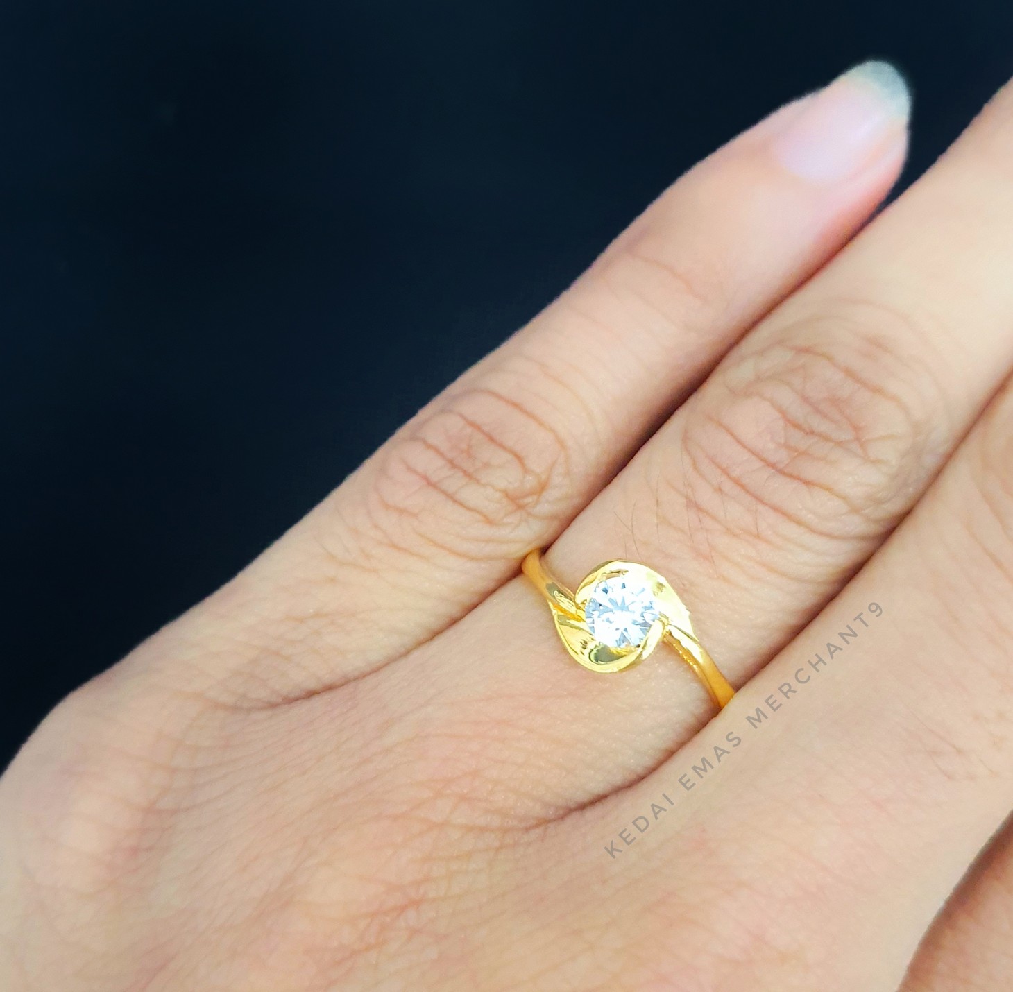 Merchant9 Cincin Emas Permata Cera M9049 Solitaire