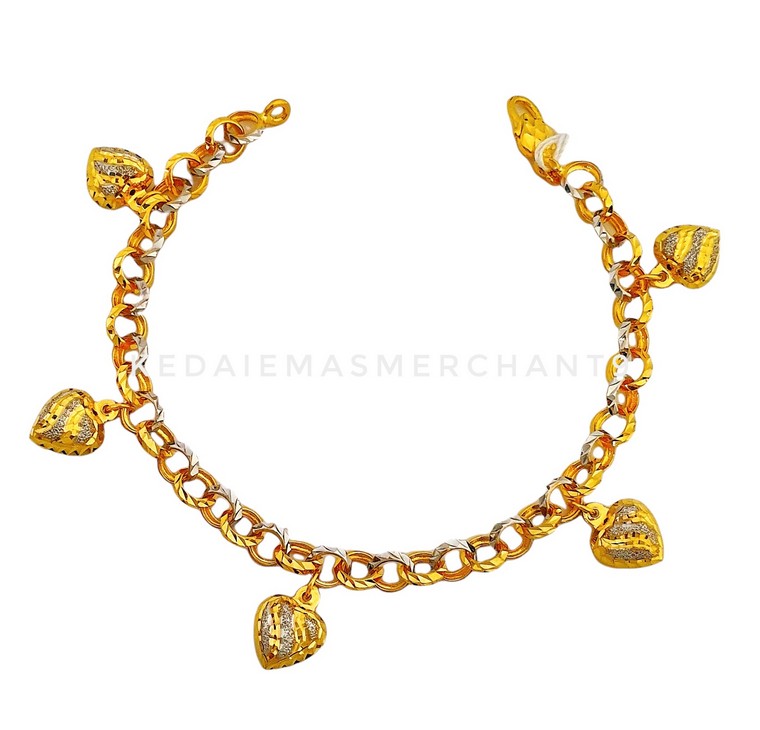 Merchant9 Rantai Tangan Kendi Gantung Love Marble Chrome L:0.4CM