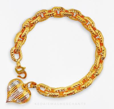 Merchant9 Rantai Tangan Sauh Dimensi Love Gantung Chrome L:0.8CM
