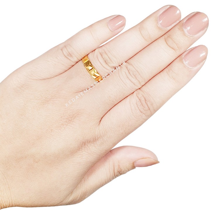 Merchant9 Cincin Emas Belah Rotan Line Arrow