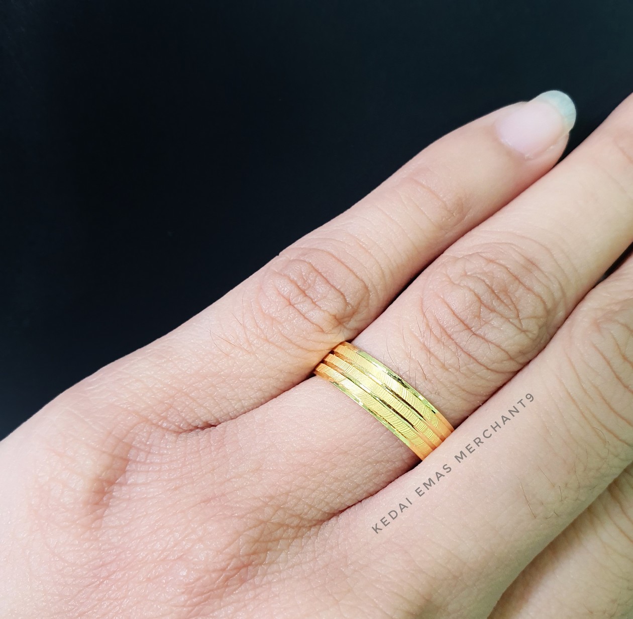 Merchant9 Cincin Emas Belah Rotan Line IV