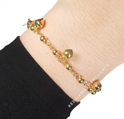 Merchant9 Rantai Tangan Pearl Gantung Love Polish L:0.3CM