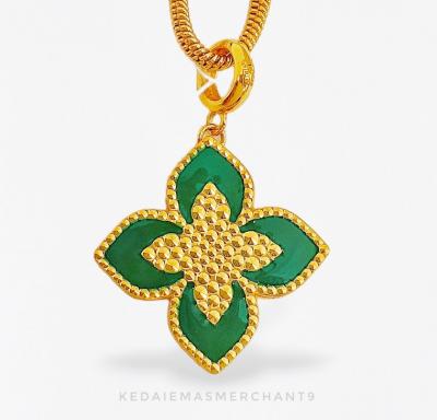Merchant9 Loket Green Fleur L:1.9CM