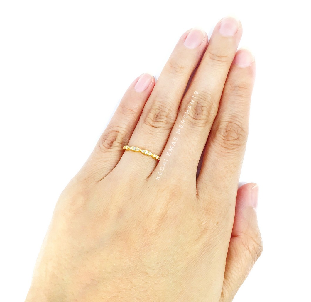 Merchant9 Cincin Emas Permata 916 M6684 Minimalist