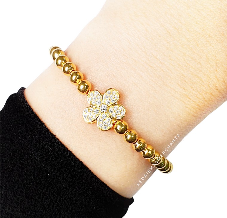 Rantai Tangan Pearl Bunga Permata