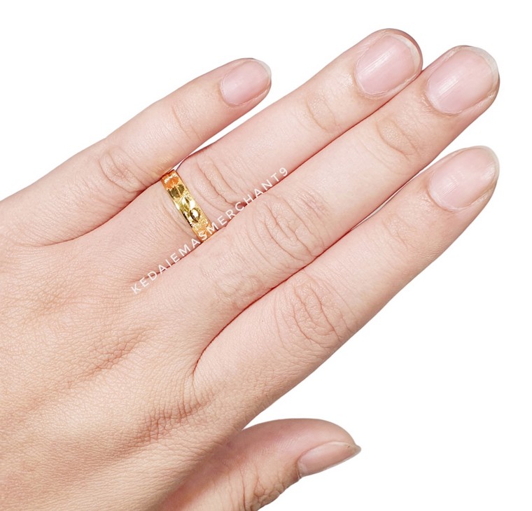 Merchant9 Cincin Emas Belah Rotan Leaf Star